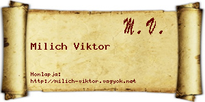 Milich Viktor névjegykártya